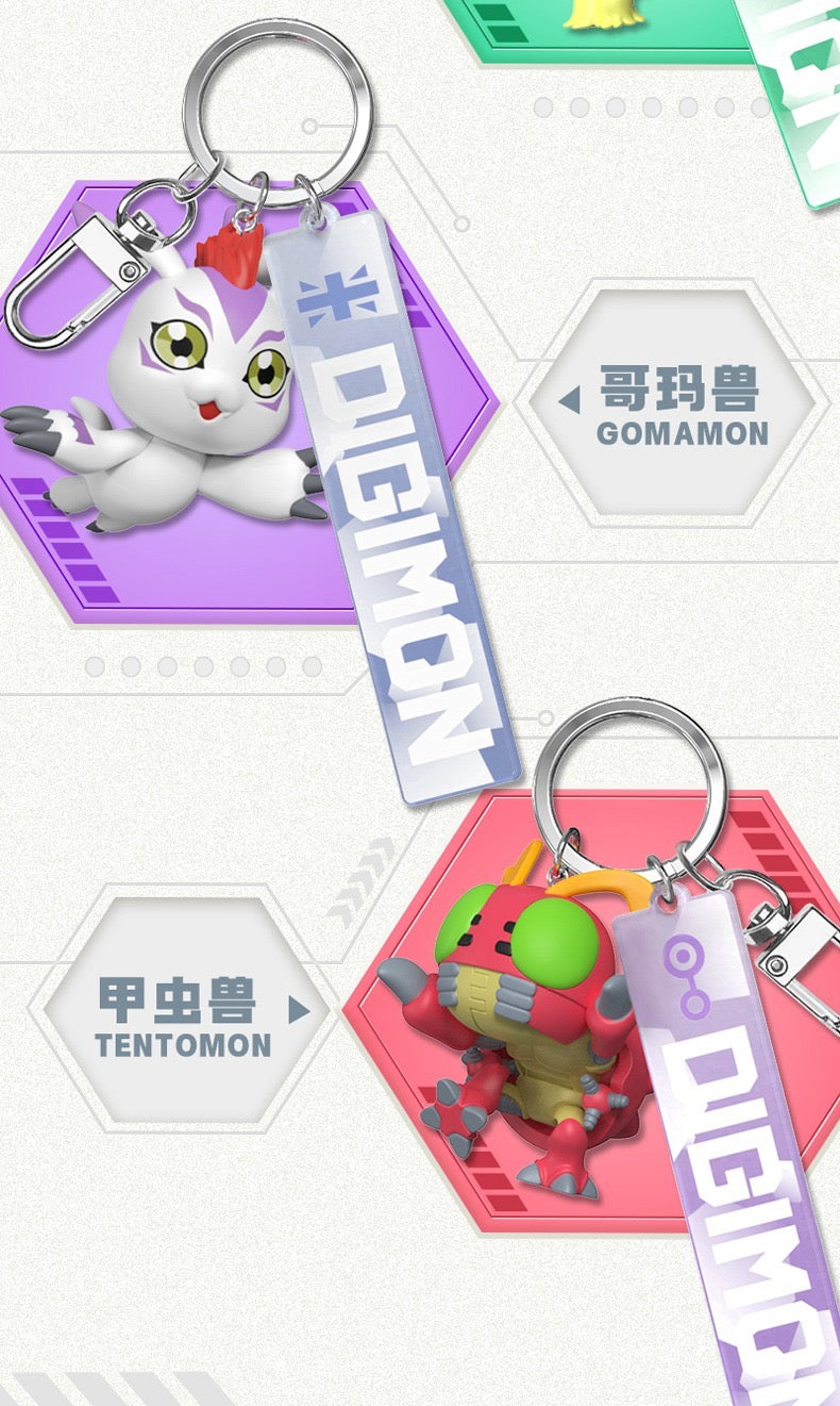 Digimon Adventure Digital Monster Keychain I Agumon Gabumon Piyomon Gomamon Palmon Patamon Tentomon Tailmon - Figures Toy Collections Bag Charm Mystery Blind Box