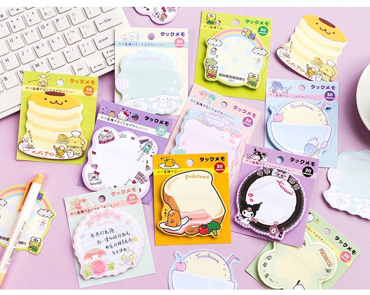 Sanrio Japan Mini Memo Pad | Hello Kitty My Melody Kuromi Little Twin Stars Cinnamoroll Pompompurin Pochacco Keroppi Gudetama Tuxedosam - 30Sheets