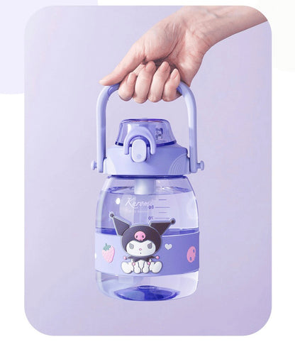 Sanrio 1200ml Big Water Bottle with Straw My Melody Kuromi Cinnamoroll Pochacco - for Cool Water