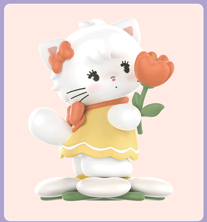 Miniso x Mikko illustration Characters Flower Serise | Bear Latte Dog Souffie Kitten Mousse Rabbit Cammy - 10cm tall Collectable Toys Mystery Blind Box