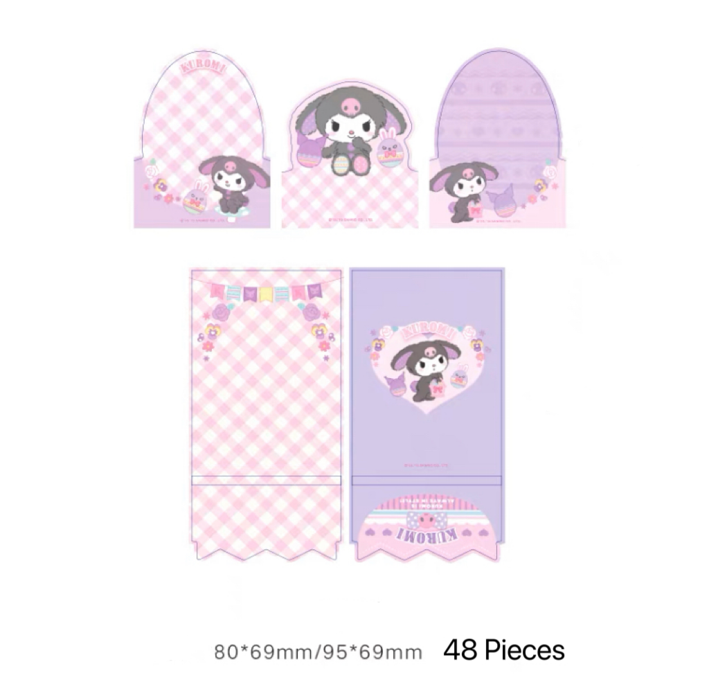 Sanrio Easter Bunny Memo Pad | Hello Kitty My Melody Kuromi Cinnamoroll Pompompurin Pocahcco - 3 Style 48 Sheets
