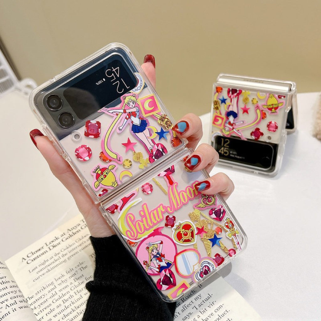 Japanese Cartoon Samsung Galaxy Z Flip 3 4 W23 Filp Full Sailor Moon Phone Case