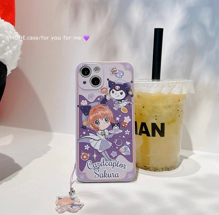 Colour Japanese Cartoon CardCaptorSakura Cafe Maid with KT MM KU CN PN iPhone Case 6 7 8 PLUS SE2 XS XR X 11 12 13 14 15 16 Pro Promax 12mini 13mini KawaiiGiftLand