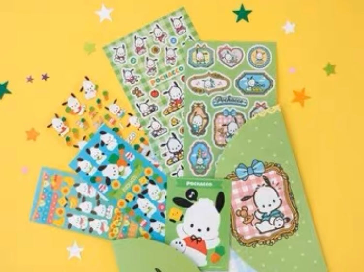 Sanrio Sticket Set | Hello Kitty My Melody Kuromi Cinnamoroll Pompompurin Pochacco - Set of 6pcs Stickers Children Gift