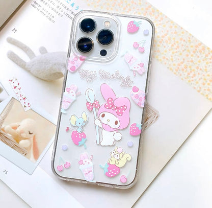 Sanrio Summer Fruit | My Melody Cinnamoroll Pompompurin -  Soft Case iPhone Case 11 12 13 14 15 Pro Promax Plus mini Se
