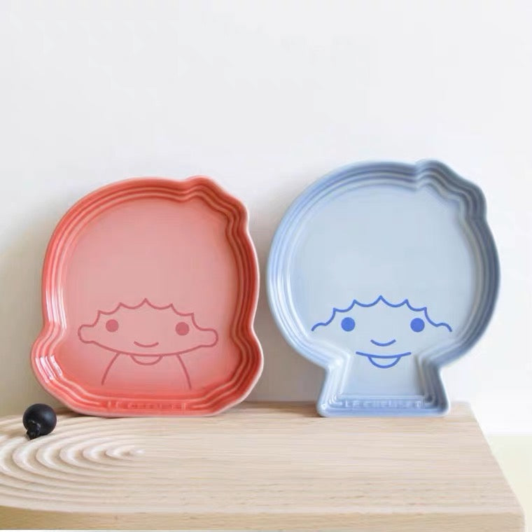 Sanrio Little Twin Stars Cut Plate Japanese Style - A Pair Set 2 Pieces