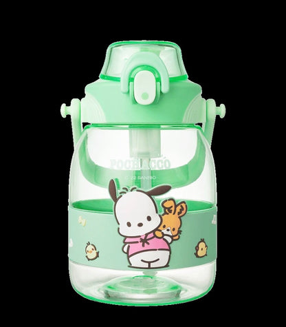 Sanrio 1200ml Big Water Bottle with Straw My Melody Kuromi Cinnamoroll Pochacco - for Cool Water