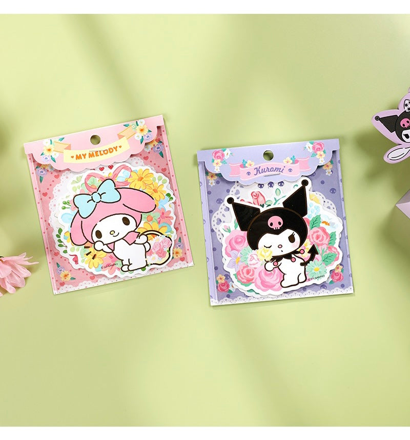 Sanrio Romantic Flower Big PVC Stickers | My Melody Kuromi Cinnamoroll Pochacco - 2 Style 2 Shhets