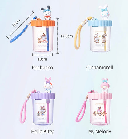 Sanrio 520ml Hand-Rope Sippy Cup Hello Kitty My Melody Cinnamoroll Pochacco - for Cool Drink