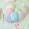 Handmade Set of 6 Pastel Balloons with Ribbon Kawaii Lovely Cute Style - for Children Girlish Lolita Room Decoration