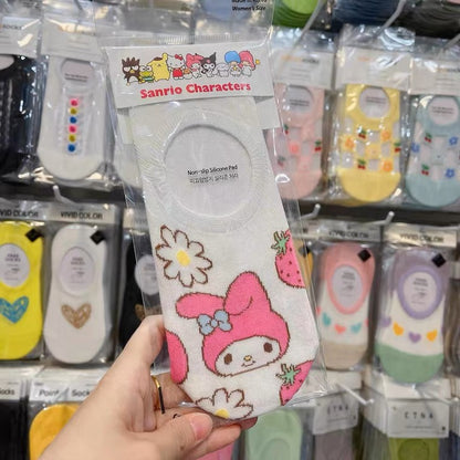 Sanrio Korea Low Cut Socks | Hello Kitty My Melody Kuromi Cinnamoroll Pompompurin KeroKeroKeroppi Gudetama Bad Badtz Maru - Anti-off Female Socks