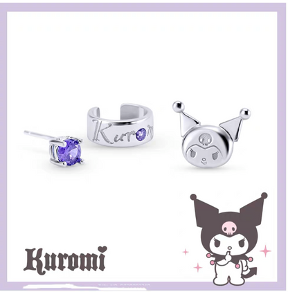 Sanrio Kuromi I.Love.Kuromi 925 Earrings Silver with Box