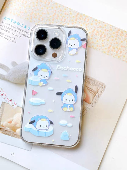 Sanrio Lovely Seal on Ice | Hello Kitty My Melody Kuromi Cinnamoroll Pochacco Hangyodon iPhone Case PLUS SE2 11 12 13 14 15 Pro Promax 12mini 13mini