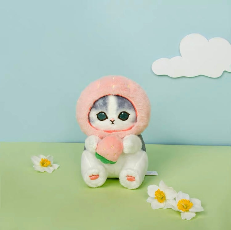 Japan Artist Mofusand Cat Neko | Honey Bee Lucky Frog Strawberry - 17cm Mascot Plush Doll