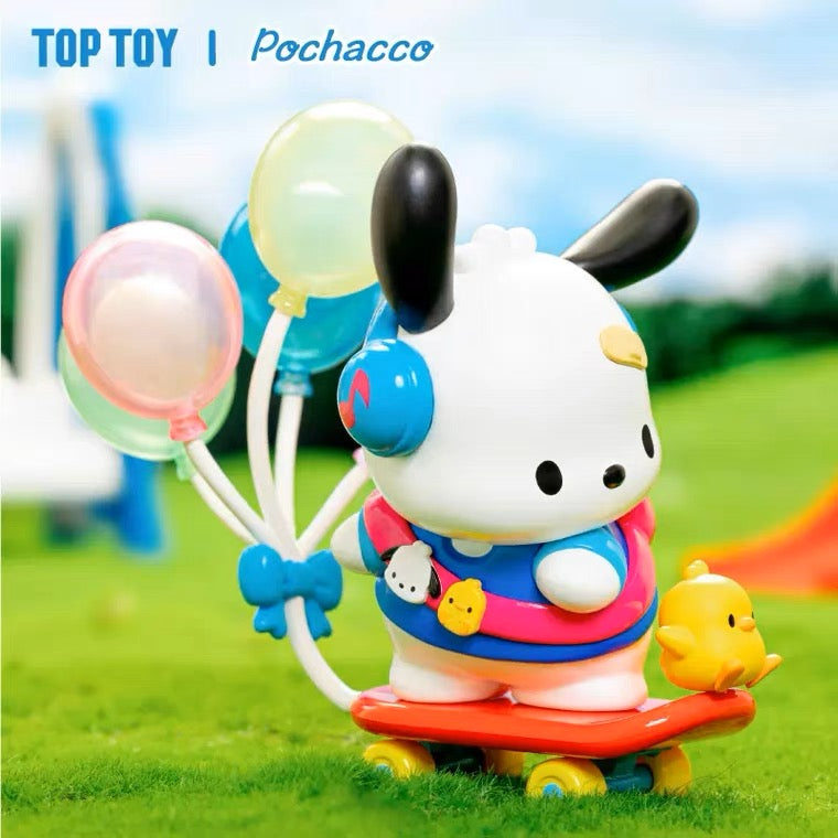 Sanrio Pochacco Skateborad with Balloons Figure Toy Collection