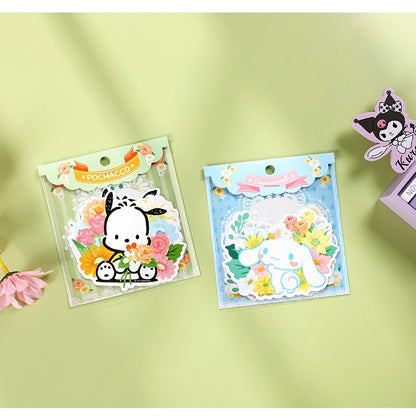 Sanrio Romantic Flower Big PVC Stickers | My Melody Kuromi Cinnamoroll Pochacco - 2 Style 2 Shhets