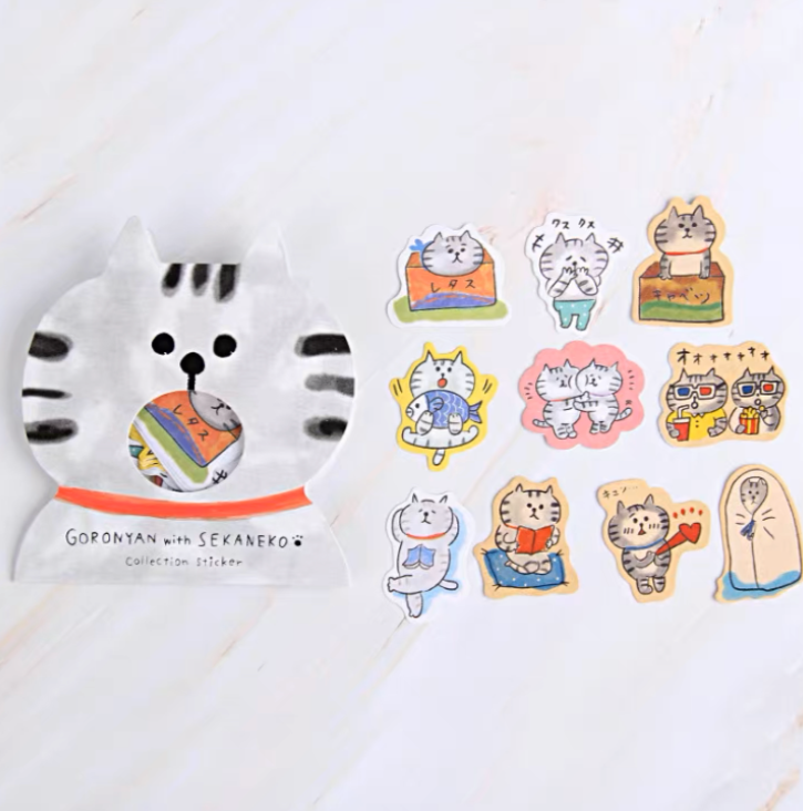 Japan Nyansuke Lovely Cat Sticker Set - 10 Style 30 Pieces