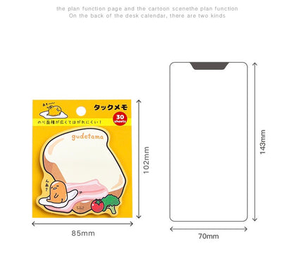 Sanrio Japan Mini Memo Pad | Hello Kitty My Melody Kuromi Little Twin Stars Cinnamoroll Pompompurin Pochacco Keroppi Gudetama - 30Sheets