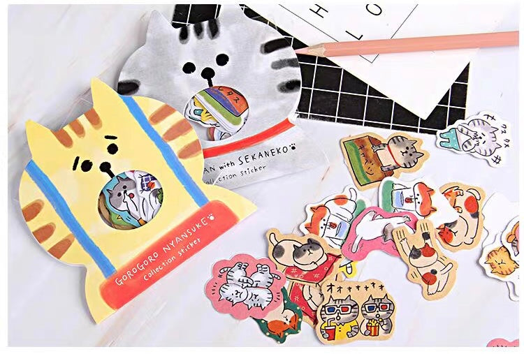 Japan Nyansuke Lovely Cat Sticker Set - 10 Style 30 Pieces