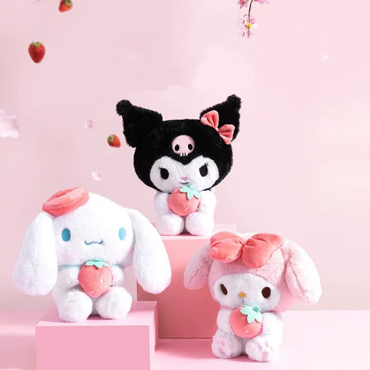 Sanrio Strawberry Plush Doll | My Melody Kuromi Cinnamoroll - 29cm tall Children Girlfriend Gift