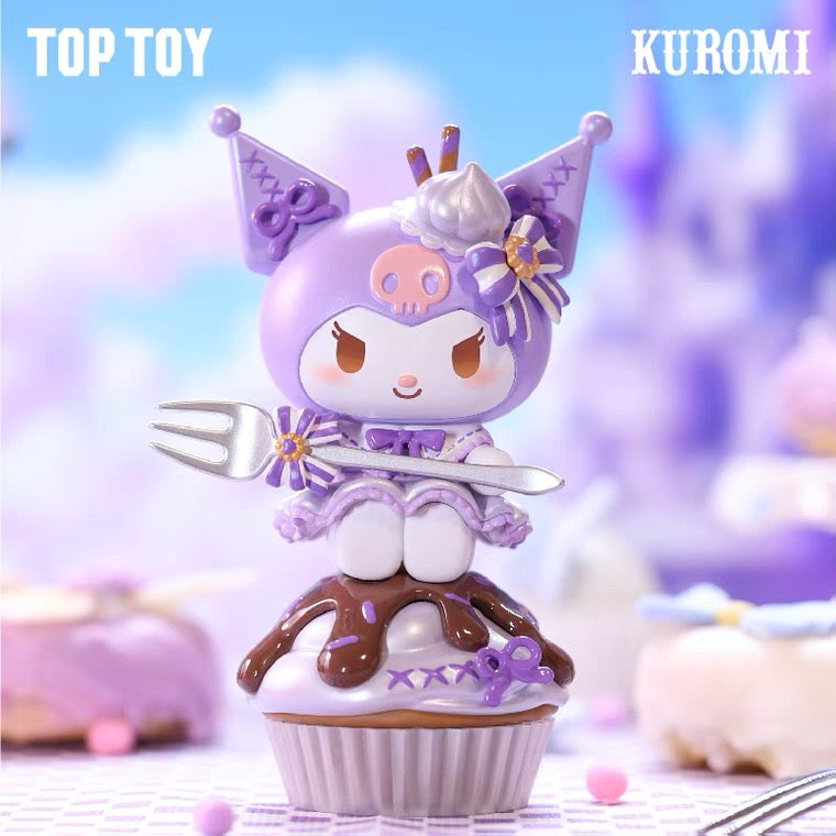 Sanrio Kuromi Dessert Cupcake Figure with Keychain Set Toy Collection
