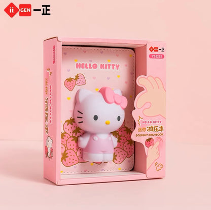 Sanrio Mini Stress Relief PU Toys with Notebook | Hello Kitty My Melody Kuromi Cinnamoroll Pompompurin KeroKeroKeroppi Gudetama - Colour Pages