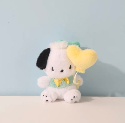 Sanrio Characters with Balloon Plush Doll Keychain | My Melody Kuromi Cinnamoroll Pochacco