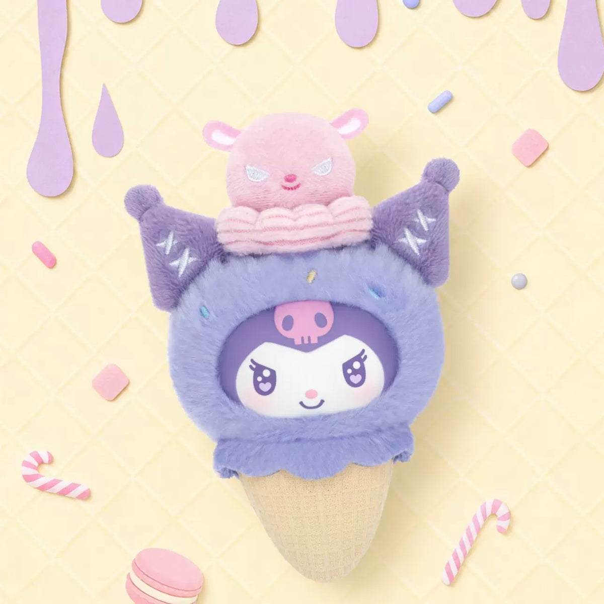 TOPTOY x Sanrio Characters Little Ice Cream Cone Series | Hello Kitty My Melody Kuromi Cinnamoroll Pompompurin Pochacco Usahana - Plush Vinly Keychain Pendant Blind Box