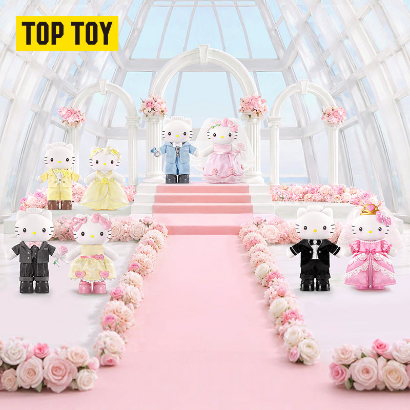 TOPTOY x Sanrio Hello Kitty & Dear Daniel | Century Wedding Long Leg Series - Plush Vinly Keychain Pendant Blind Box
