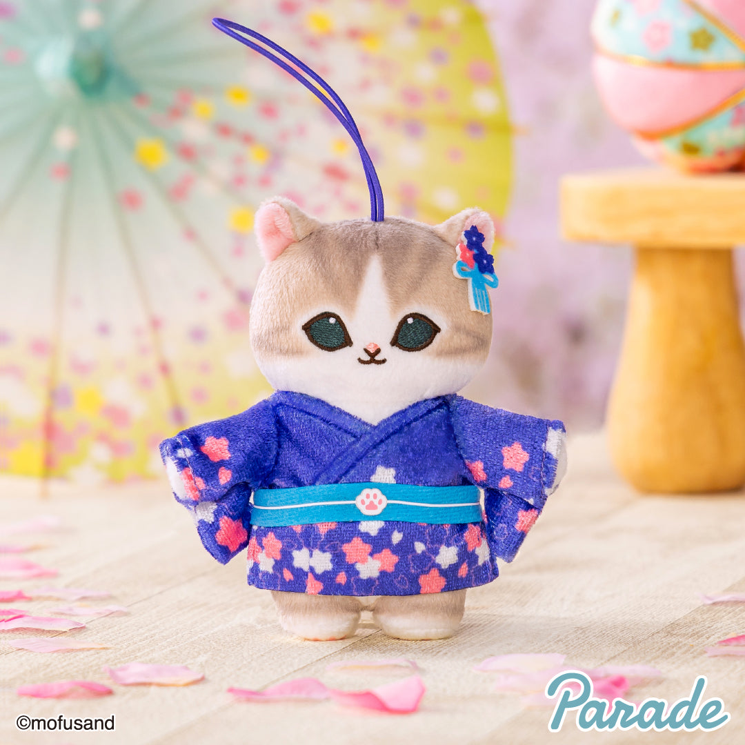 Japan Mofusand Sakura Series | Mofusand Cat in Whale Costume or Kimono Cute Plush Doll Keychain - Kawaii items Room Decoration Doll