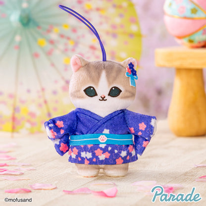 Japan Mofusand Sakura Series | Mofusand Cat in Whale Costume or Kimono Cute Plush Doll Keychain - Kawaii items Room Decoration Doll