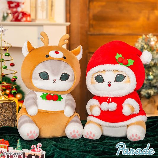 Japan Mofusand Christmas Series | Mofusand Cat Santa Claus and Reindeer Costume Plush Doll - Kawaii items Room Decoration Doll