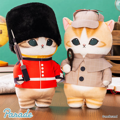 Japan Mofusand | Mofusand Cat in British Style Full dress and Detective Clothes Cute Big Plush Doll - Kawaii items Room Decoration Doll