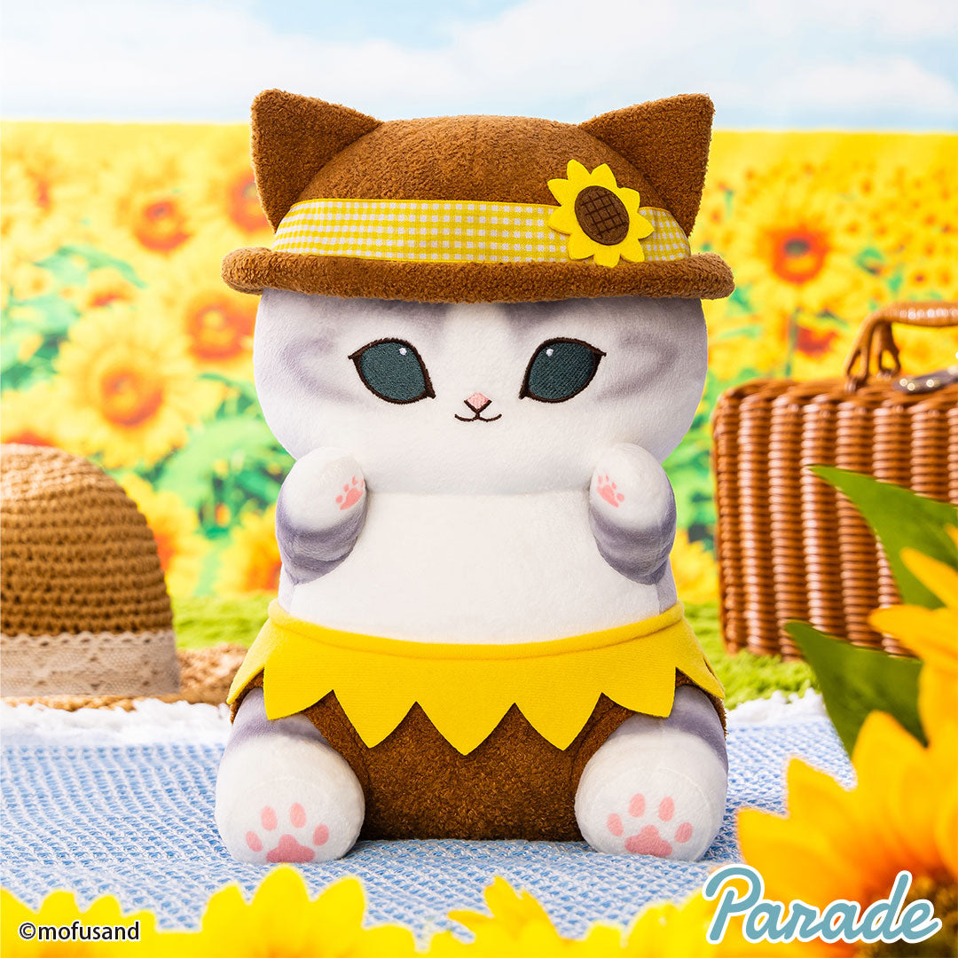 Japan Mofusand | Mofusand Cat with Sunflower Cute Big Plush Doll - Kawaii items Room Decoration Doll