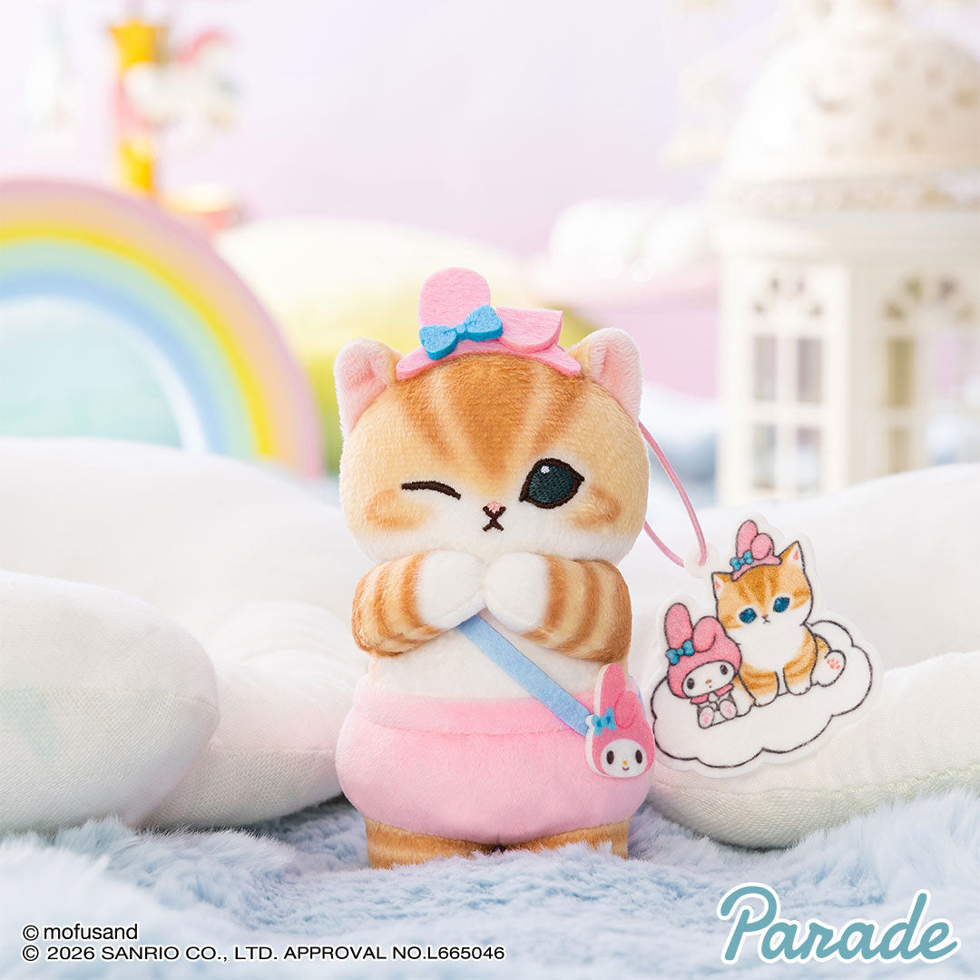 Mofusand X Sanrio Series | Mofusand Cat Crossover Kitty My Melody Kuromi Cute Mascot Plush Doll Keychain - Kawaii items Room Decoration Doll