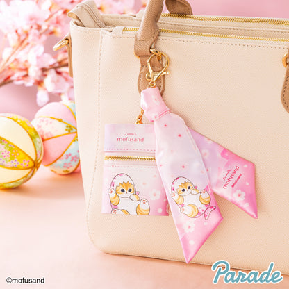 Japan Mofusand Sakura Series | Mofusand Cat in Whale Costume or Kimono Cute Small Pouch with Scarf Charm - Kawaii items Room Decoration