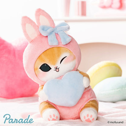 Japan Mofusand | Mofusand Cat in Rabbit Costume Holding Heart Cute Plush Doll - Kawaii items Room Decoration Doll