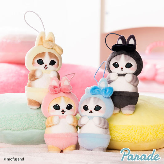 Japan Mofusand | Mofusand Cat in Rabbit Custome Cute Plush Doll Keychain - Kawaii items Room Decoration Doll