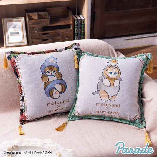 Japan Mofusand X Hibiya-Kadan| Mofusand Cat Flower Garden Knitting Cushion - Kawaii items Room Decoration