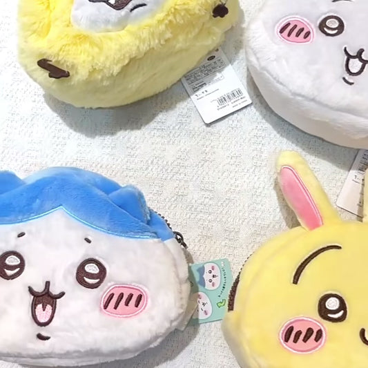 Japanese Cartoon Chiikawa Double Face Make Up Bag | ChiiKawa Hachiware Usagi - Kawaii Plush Doll Purse Bag