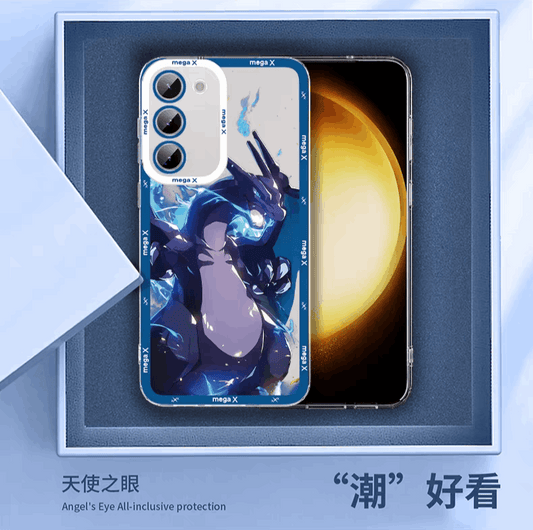 Japanese Cartoon Pokemon Evolution Verison | X Y Charizard - Phone Case Samsung Galaxy S25 S24 S23 S22 S21 FE Ultra