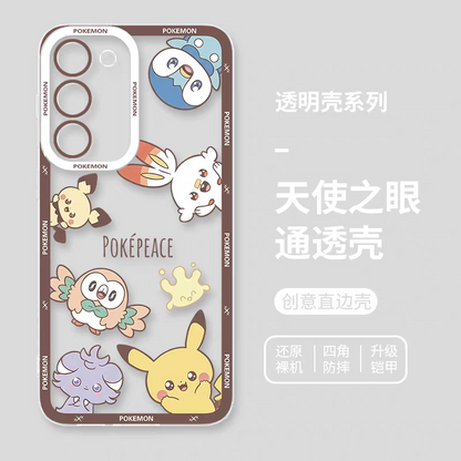 Japan Cartoon Pokemon Group Party Version | Frame & Full Screen 8 Styles - Phone Case Samsung Galaxy S26 S25 S24 S23 S22 S21 FE Ultra Edge