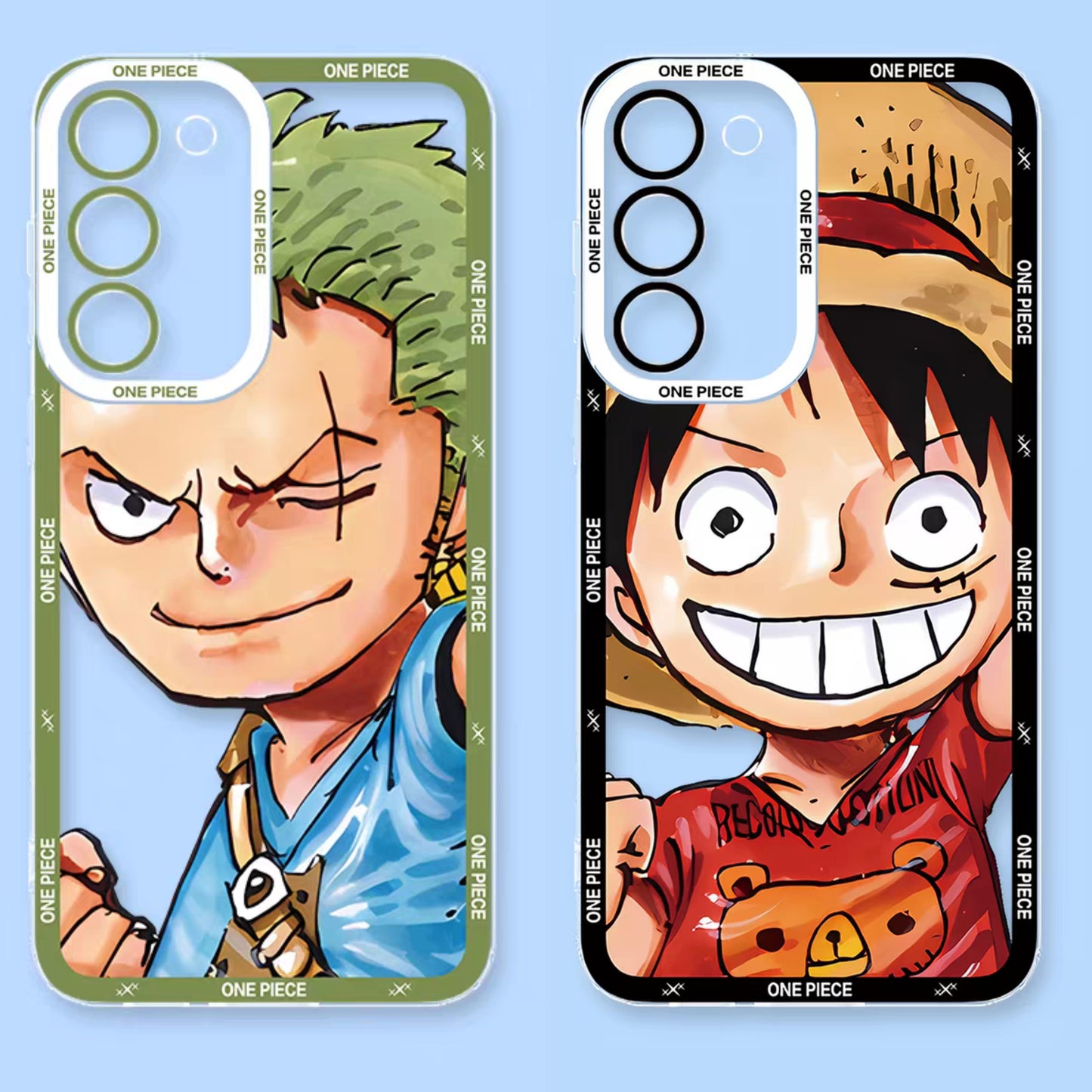 Japanese Anime One Piece Big Face Version Part2 | Luffy Zoro 2 Styles - Phone Case Samsung Galaxy S26 S25 S24 S23 S22 S21 FE Ultra Edge