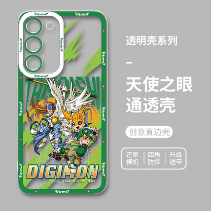 Japanese Cartoon Digimon Adventure Digital Monster Clean Case | 1st Generation 8 Characters with Digimon - Phone Case Samsung Galaxy S26 S25 S24 S23 S22 S21 FE Ultra Edge