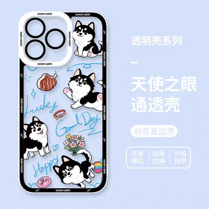 Japan Style Simple Cute Animals Style | Cats & Dogs Lucky Day 8 Styles - iPhone Case PLUS SE2 XS XR X 11 12 13 14 15 16 16e 17 17e Pro Promax 12mini 13mini