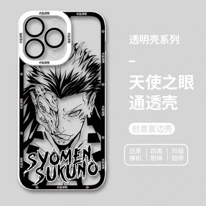 Japanese Anime Jujutsu Kaisen Black & White Drawing Style | Satoru Yuta Yuji Syomen Toji Megumi Kenjaku - iPhone Case PLUS SE2 XS XR X 11 12 13 14 15 16 16e 17 17e Pro Promax 12mini 13mini