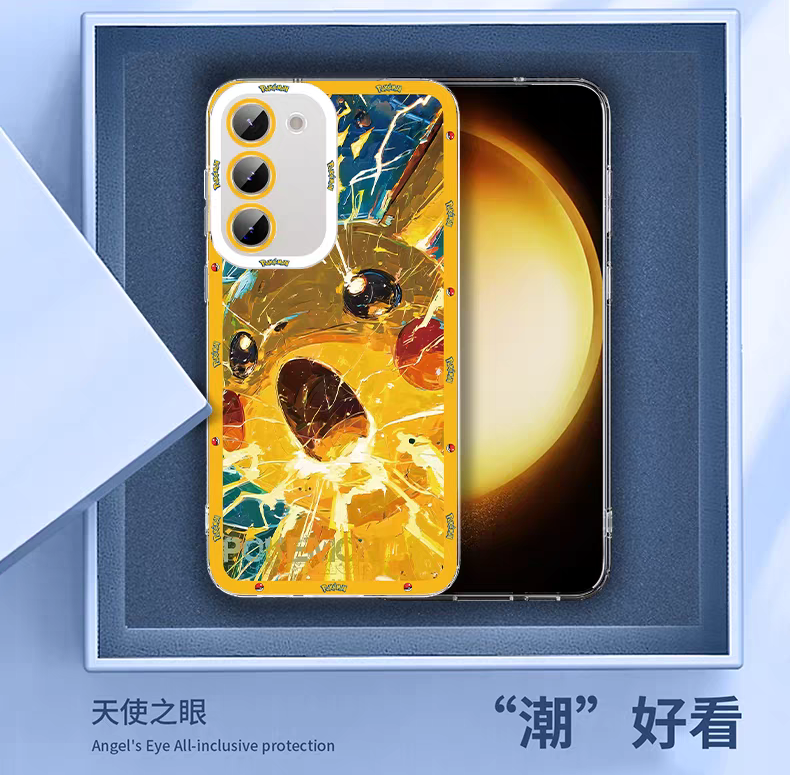 Japan Cartoon Pokemon Fighting Soul Version Part2 | Charizard Jigglypuff Bulbasaur Meowth Raichu Piplup 6 Styles - Phone Case Samsung Galaxy S26 S25 S24 S23 S22 S21 FE Ultra Edge