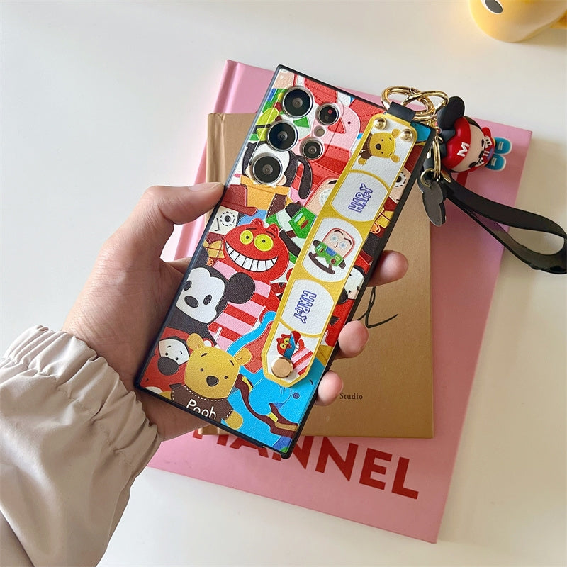 Full of Cartoon with Phone Bar Handle and Stand | Mouse Pooh Toy Story and Their Friends - Phone Case Samsung Galaxy S23 S22 S21 Plus Ultra KawaiiGiftLand