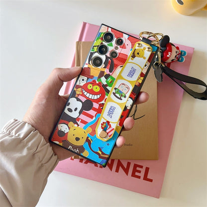 Full of Cartoon with Phone Bar Handle and Stand | Mouse Pooh Toy Story and Their Friends - Phone Case Samsung Galaxy S23 S22 S21 Plus Ultra KawaiiGiftLand
