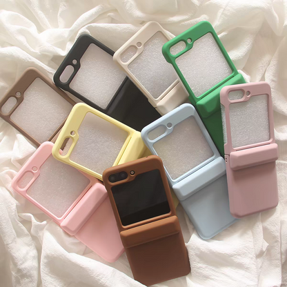 Korea Style Simple Fashion Card Holder Style | Matt 9 Colours - Phone Case Samsung Galaxy Z Flip 4 5 6 7 W24 W23